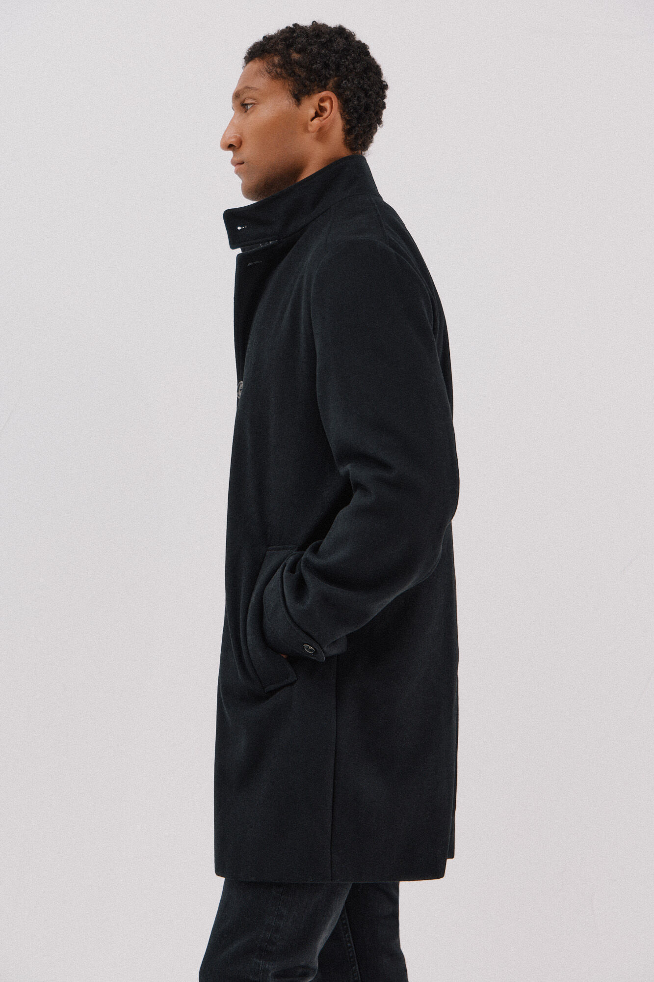 Cortefiel Coat with removable lining stand-up collar