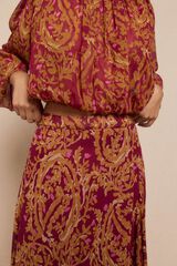 Slowlove Saia midi capa estampada Vermelho