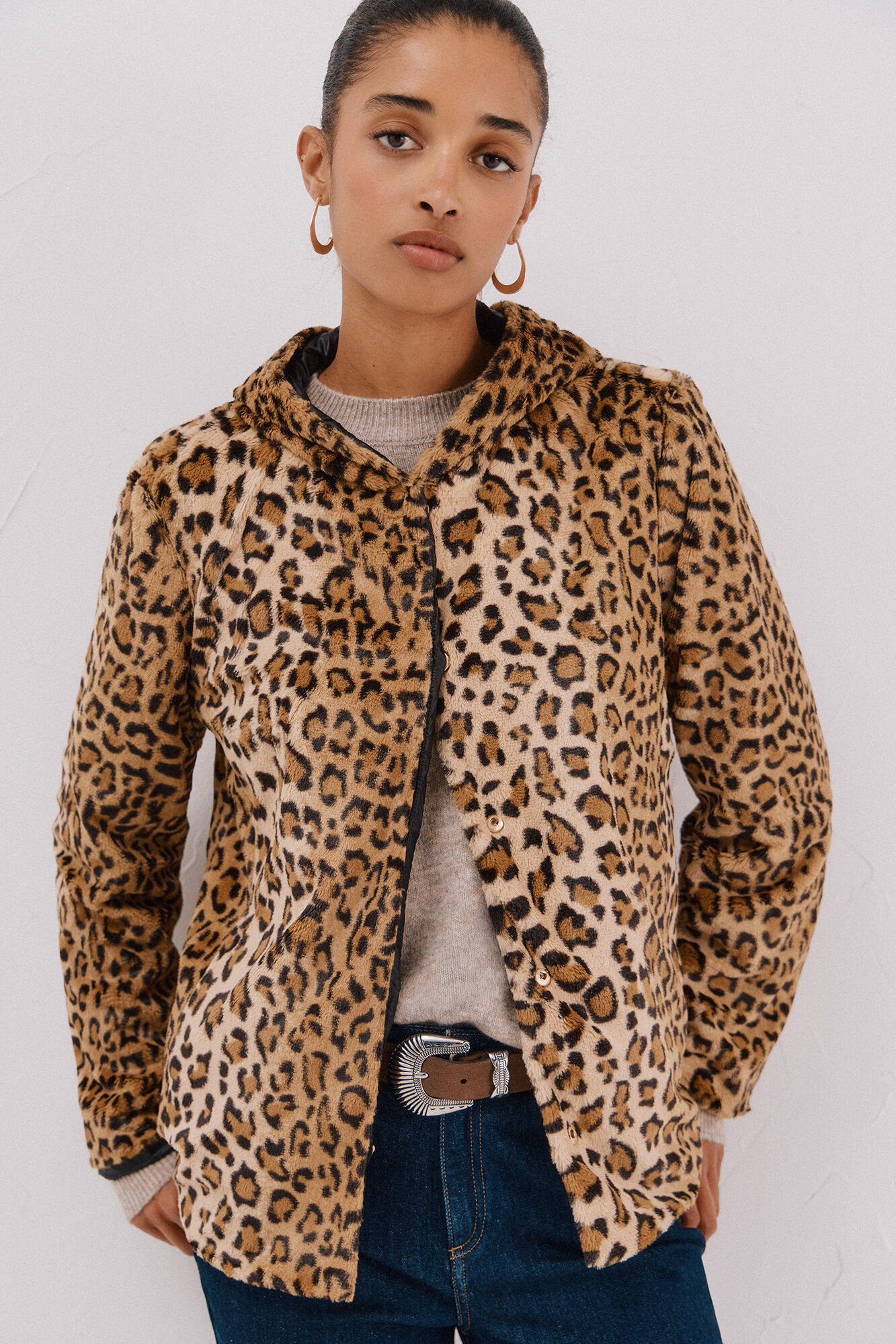 Cortefiel Cazadora corta reversible efecto pelo