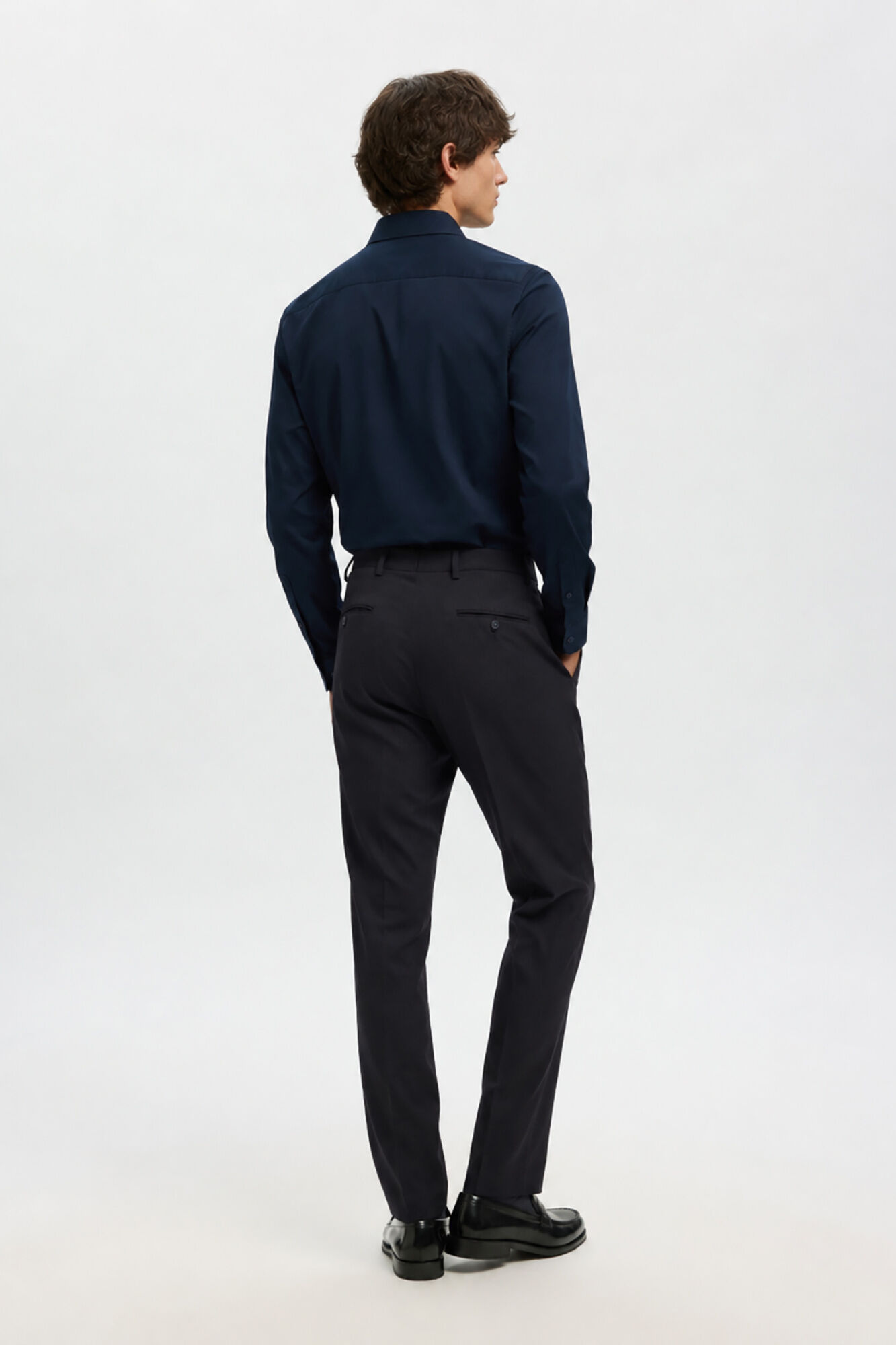 Selected Wool Slim Fit suit trousers Black