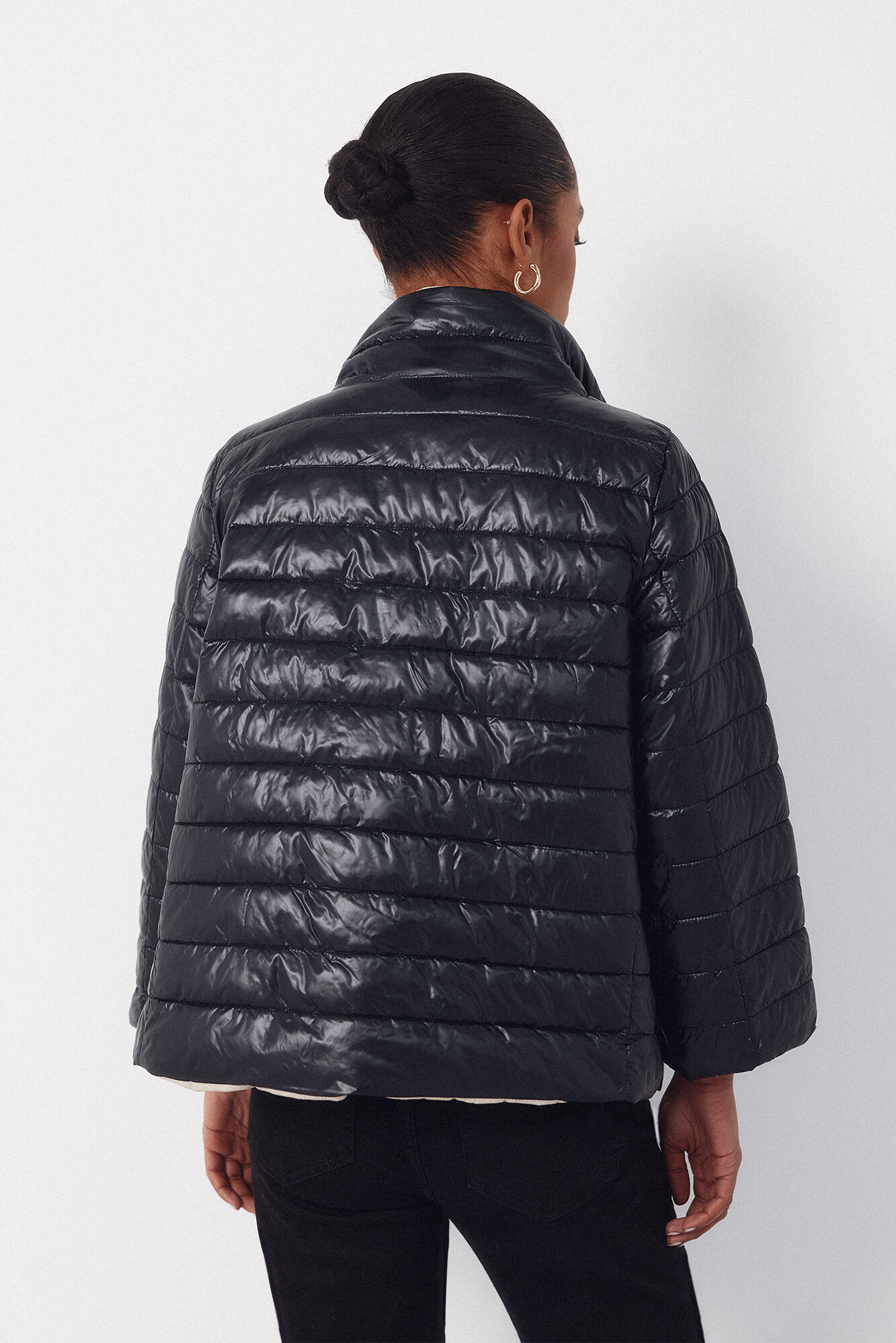 Cortefiel Reversible quilted jacket Black
