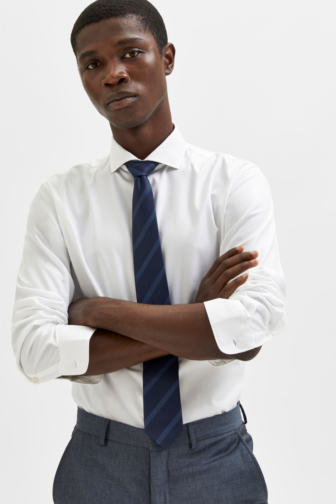 Selected Camisa de manga comprida de vestir 100% algod&atilde;o.