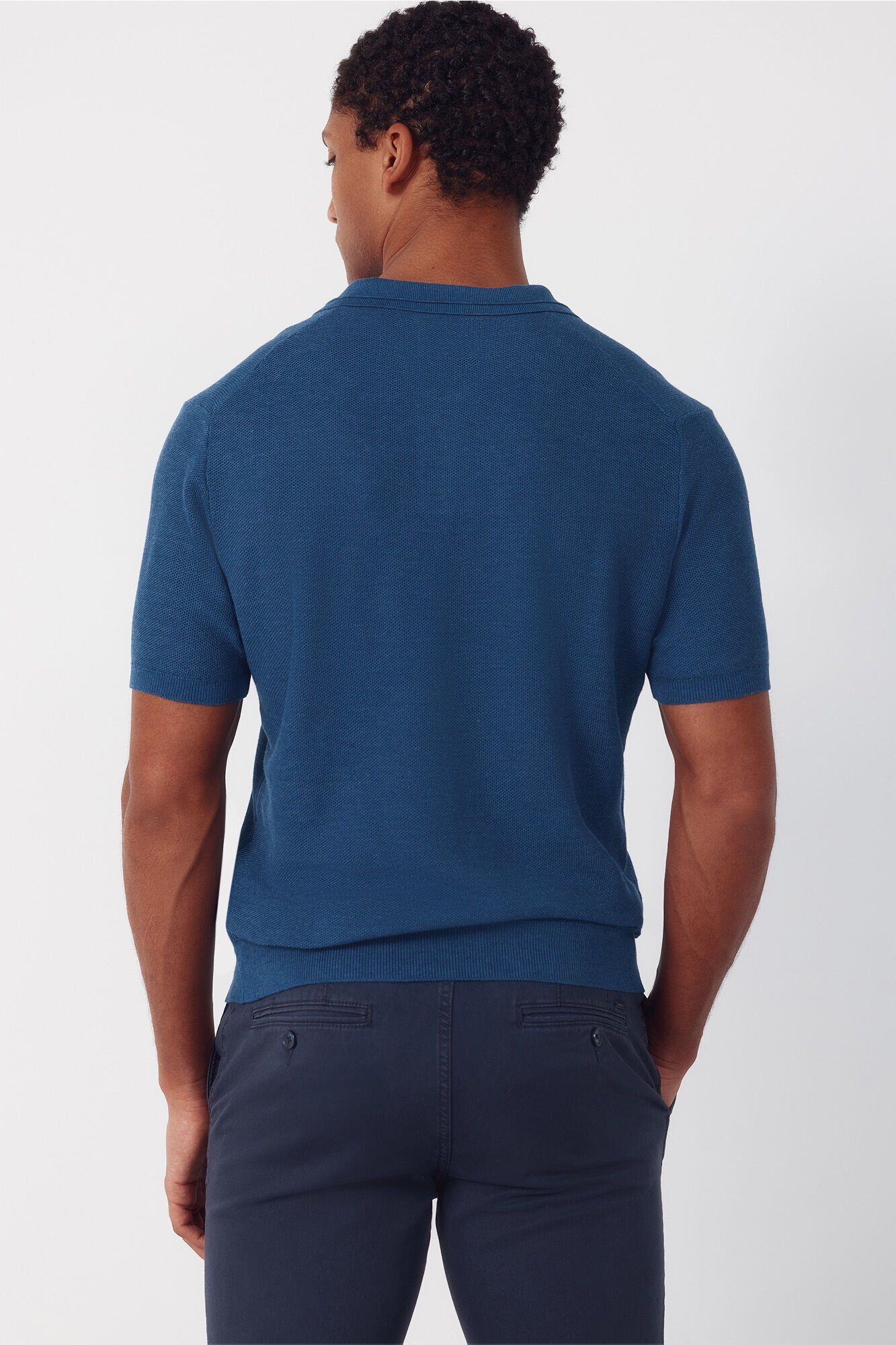 Cortefiel Jersey polo piqu&eacute; manga corta Azul