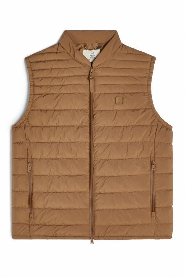 Cortefiel Ultra-light quilted gilet Beige