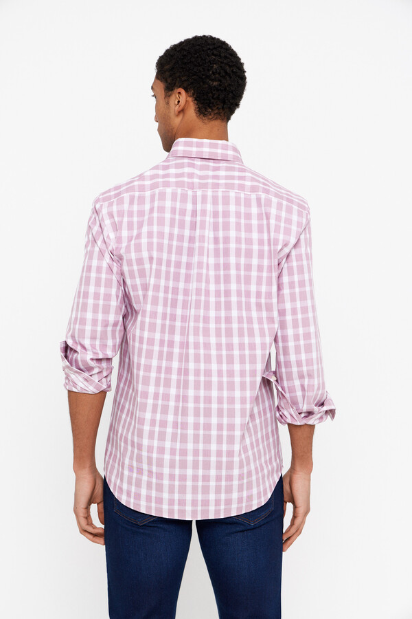 Cortefiel Checked Coolmax shirt Pink