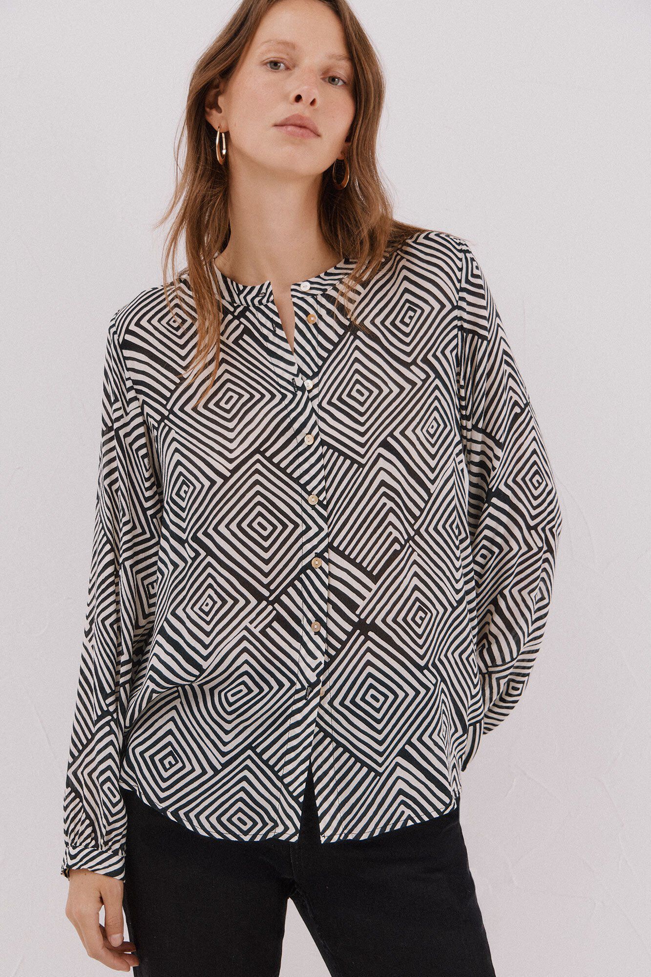 Cortefiel Blusa cuello redondo