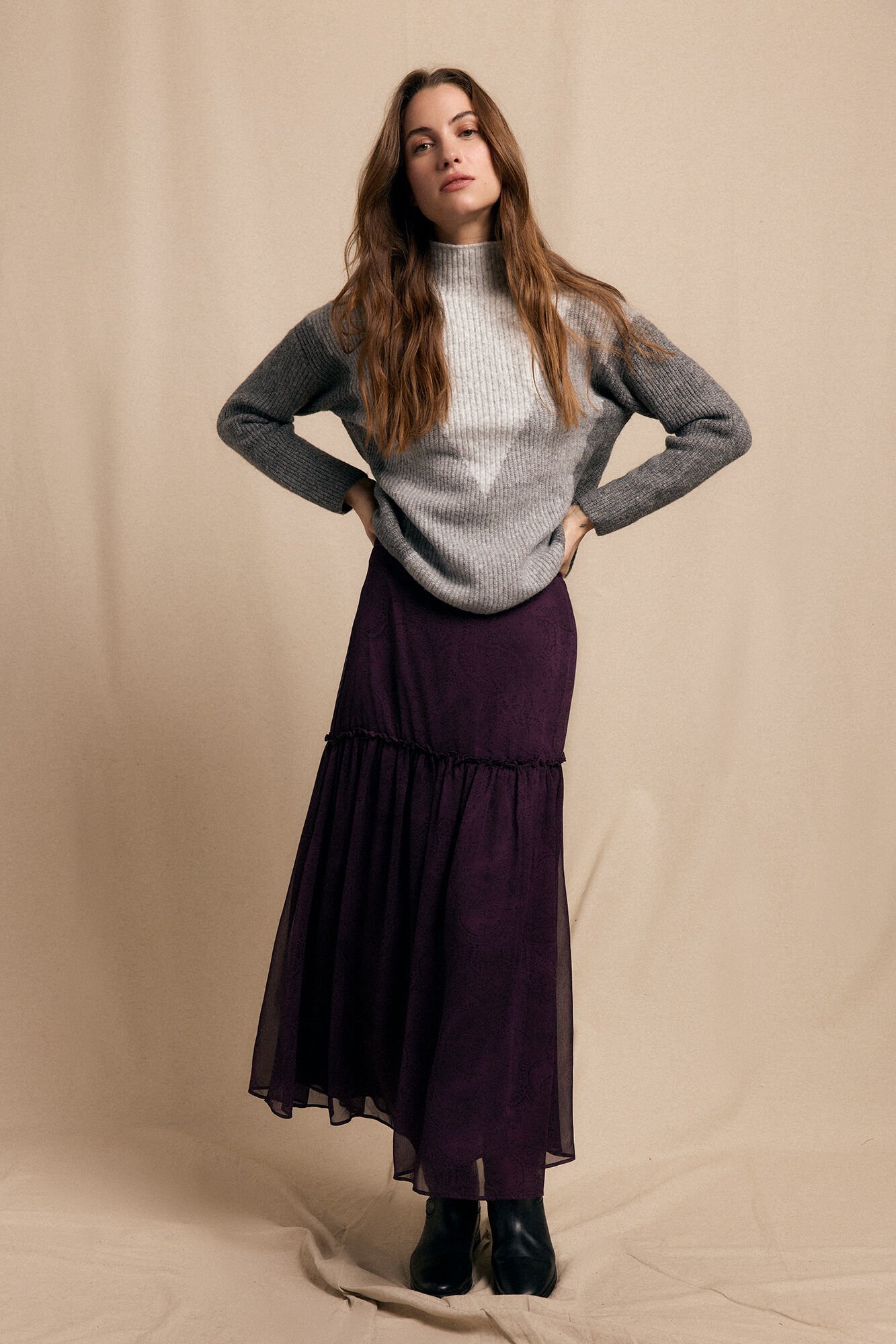 Slowlove Saia midi estampada