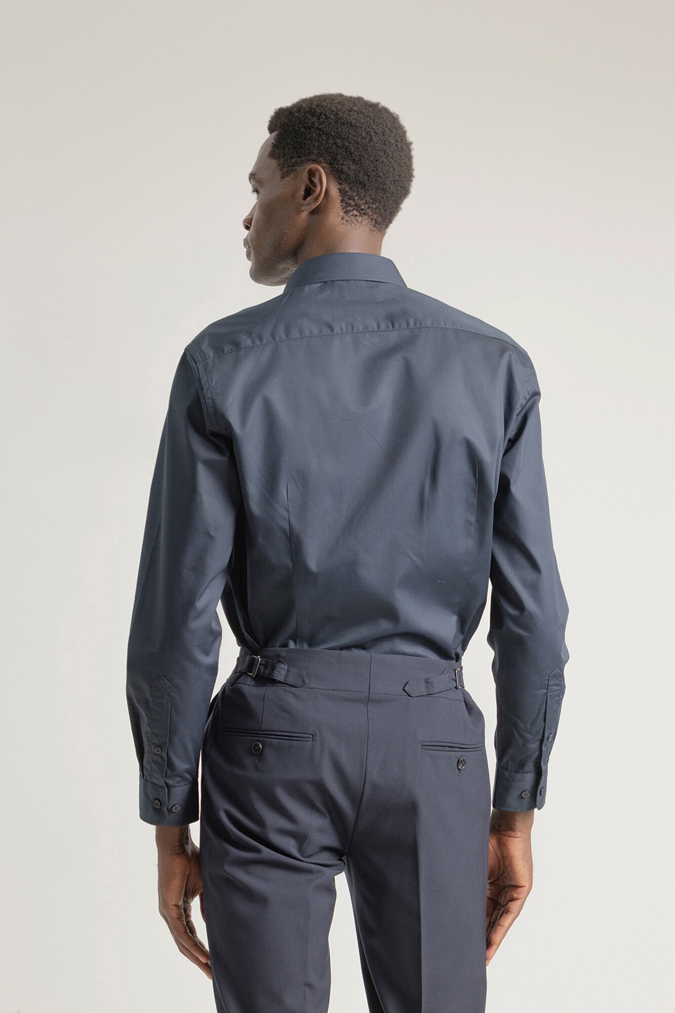 PuroEGO Camisa social de popeline de regular fit Azul