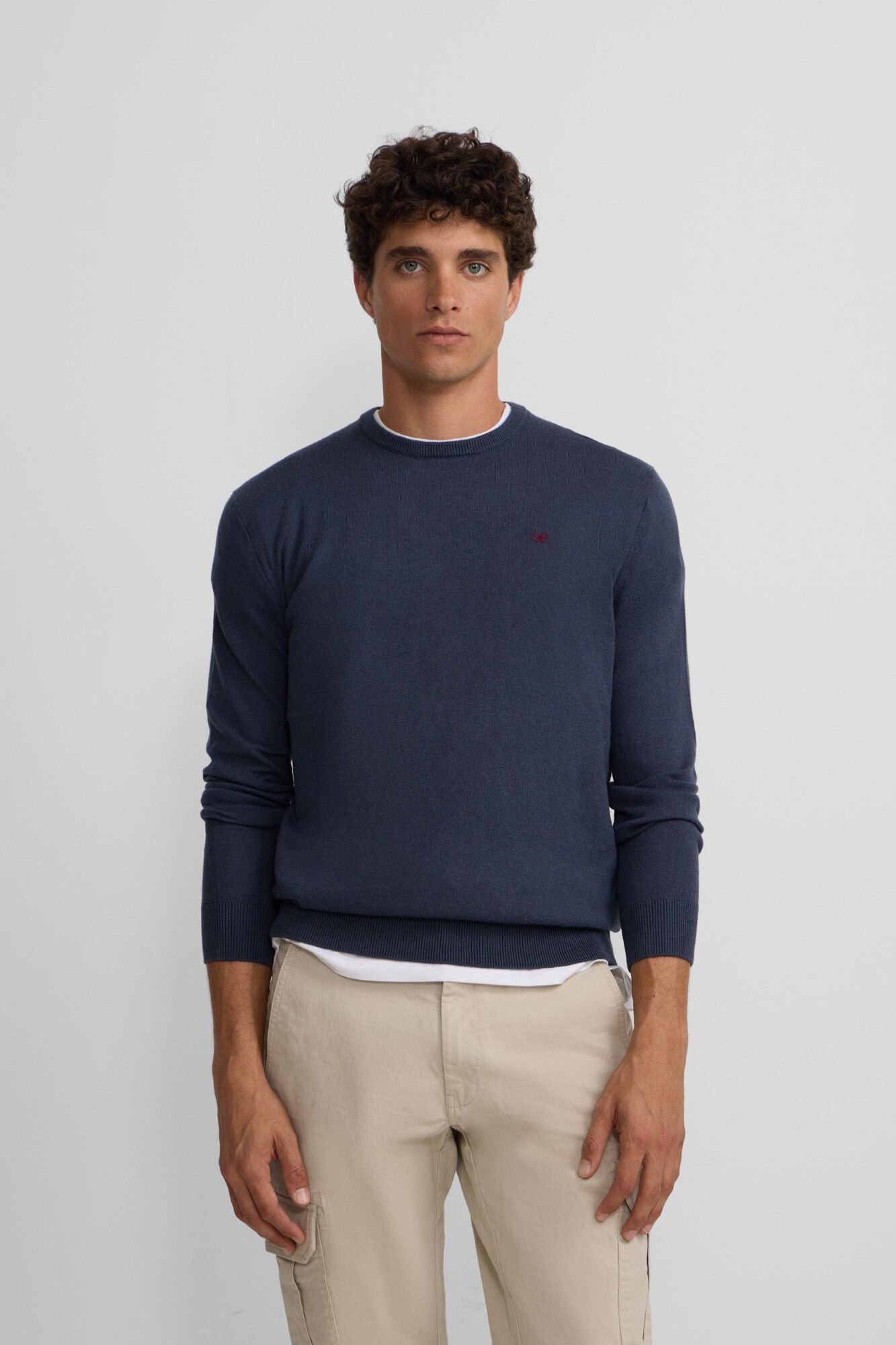 Silbon Camisola cl&aacute;ssico de gola redonda Azul