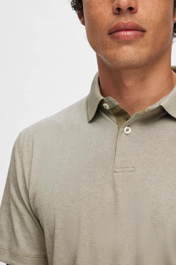 Cortefiel Short-sleeved polo shirt made with organic cotton Green