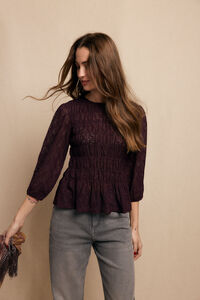 Slowlove Top estampado fruncido