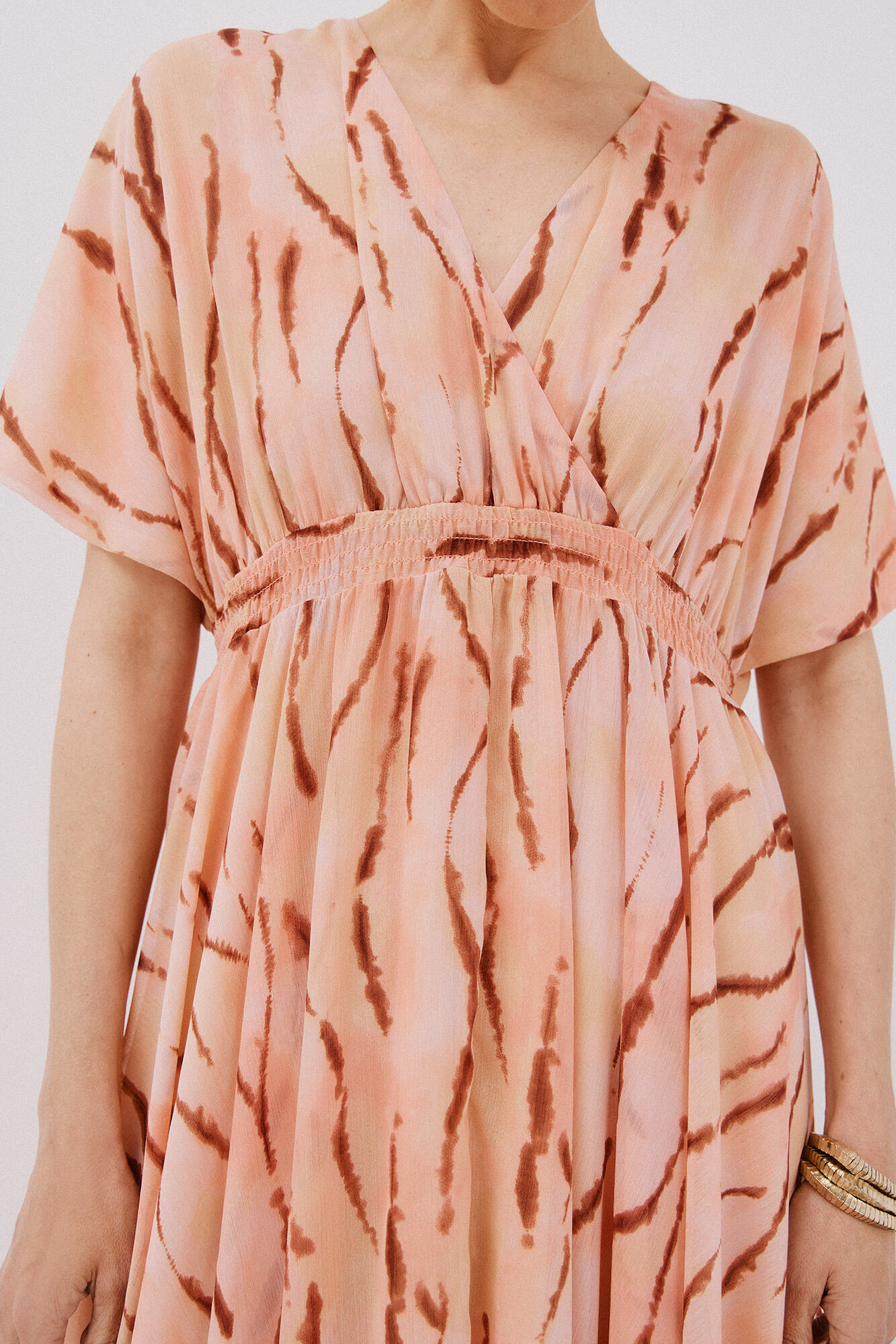 Cortefiel Long fluid print dress Multicolour