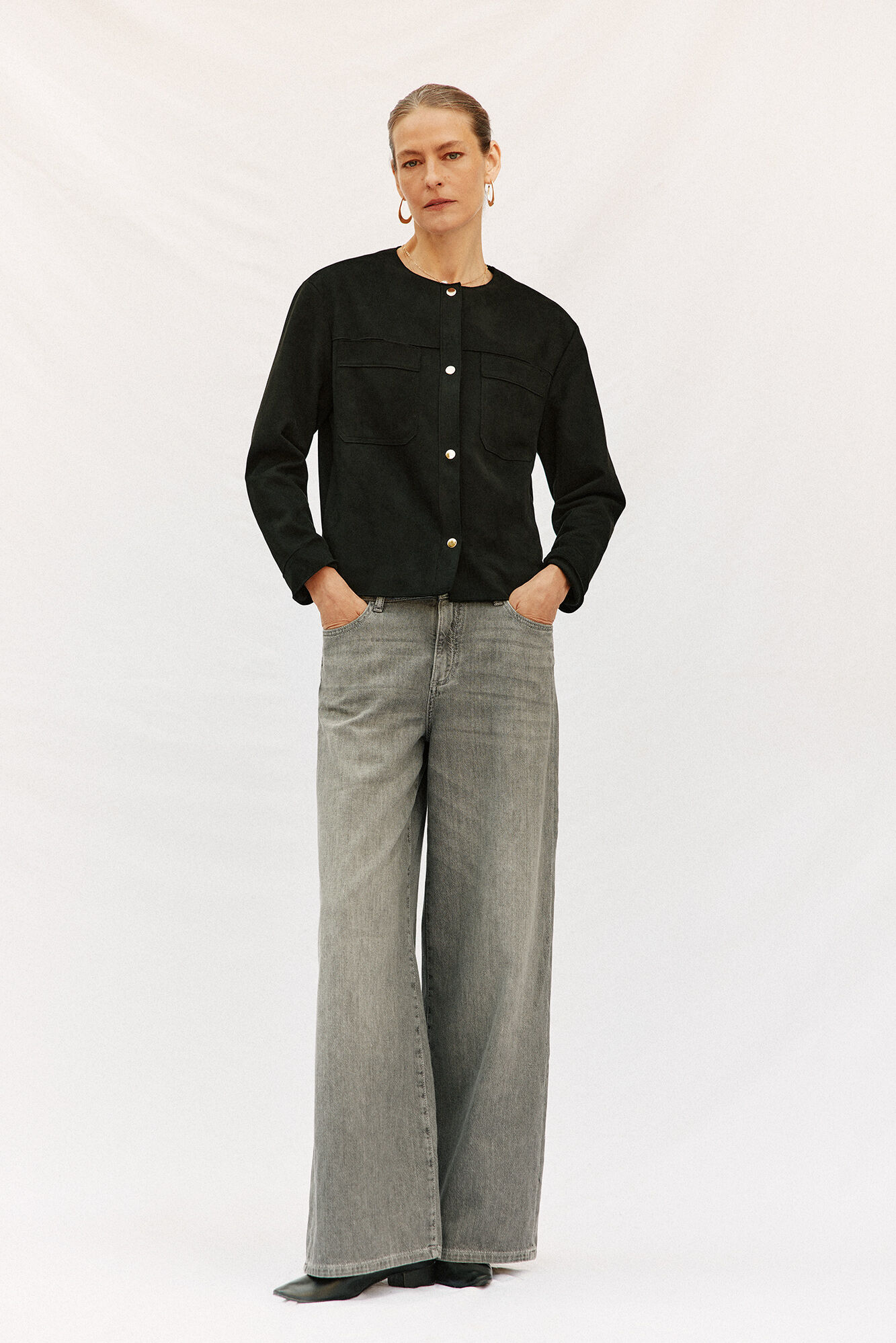 Cortefiel Blus&atilde;o efeito pele Preto