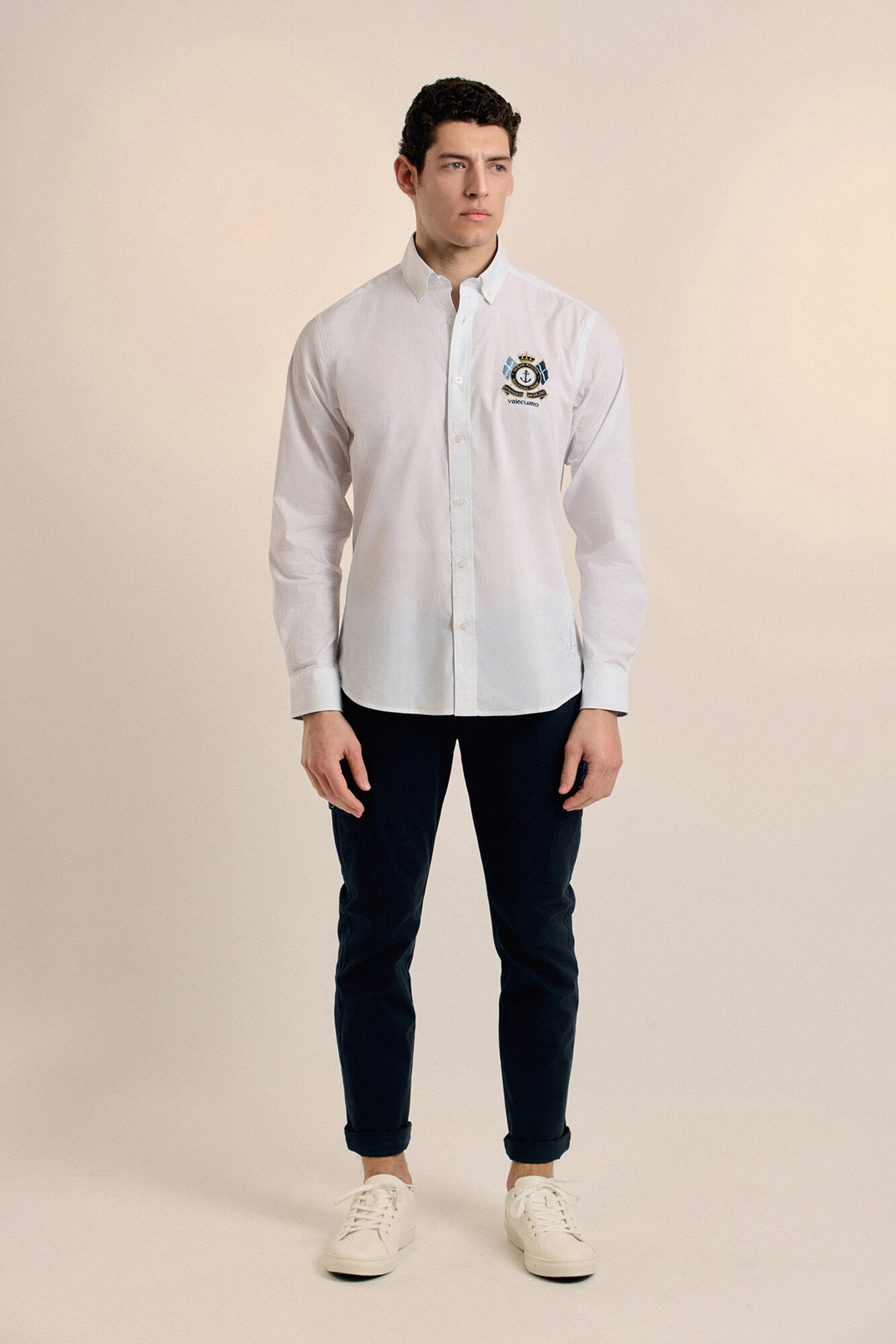 Valecuatro Camisa do escudo Branco