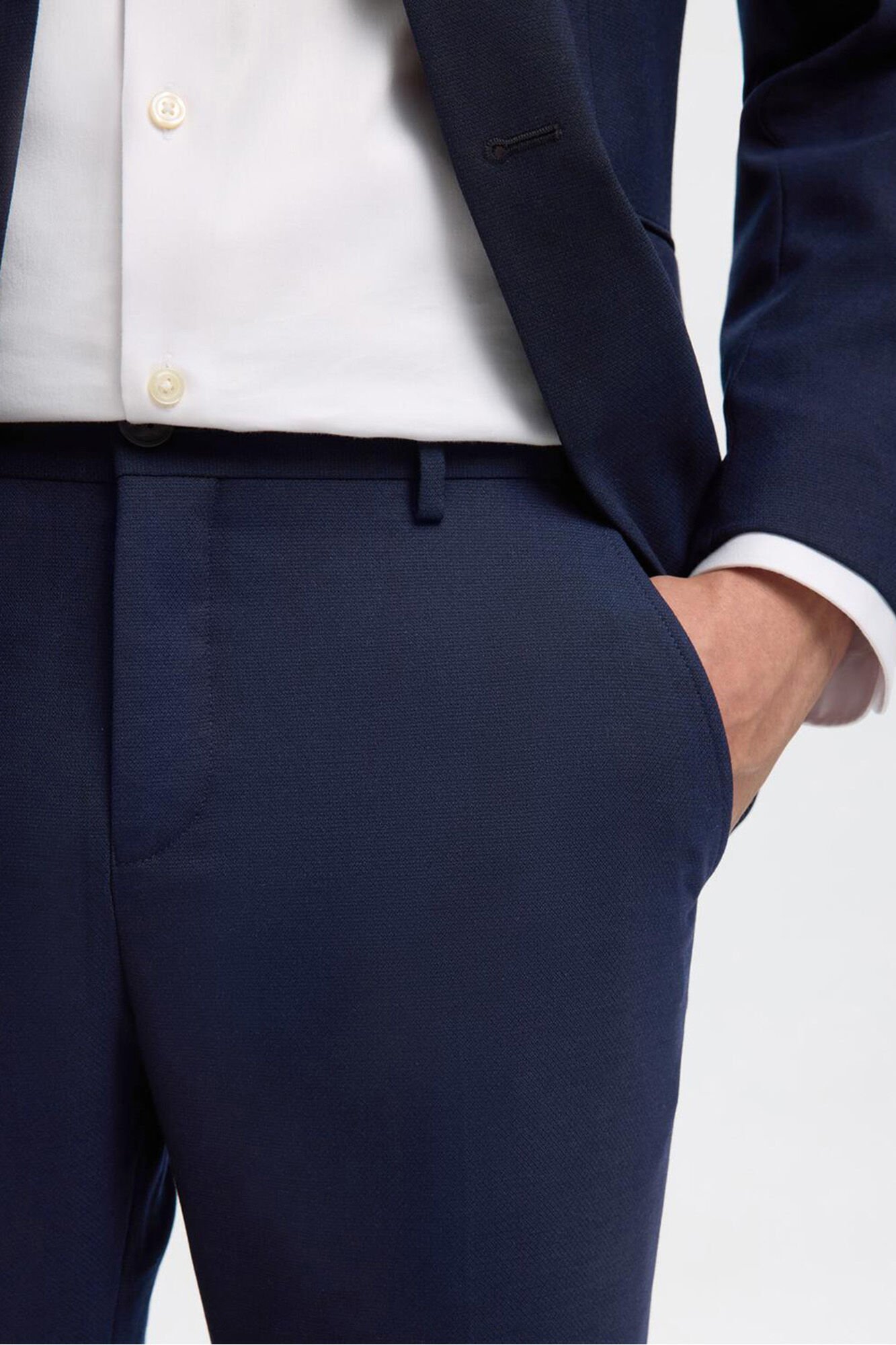 Selected Terno slim fit de duas pe&ccedil;as em l&atilde; fria Azul