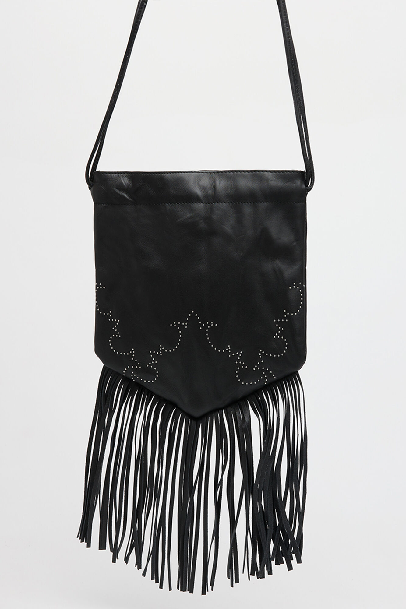 Slowlove Fringed bucket bag Black