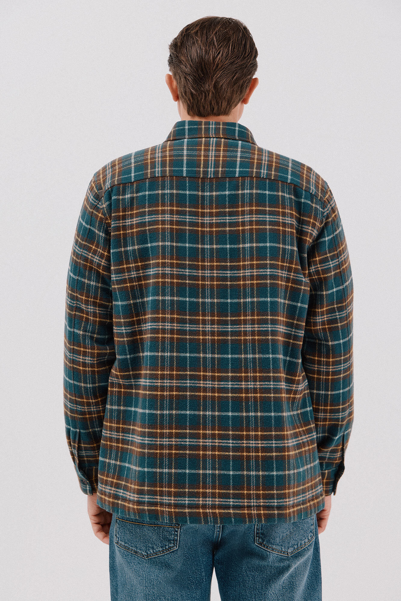 Cortefiel Quilted overshirt Dark green