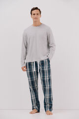 Cortefiel Jersey-knit and cloth pyjama set Grey