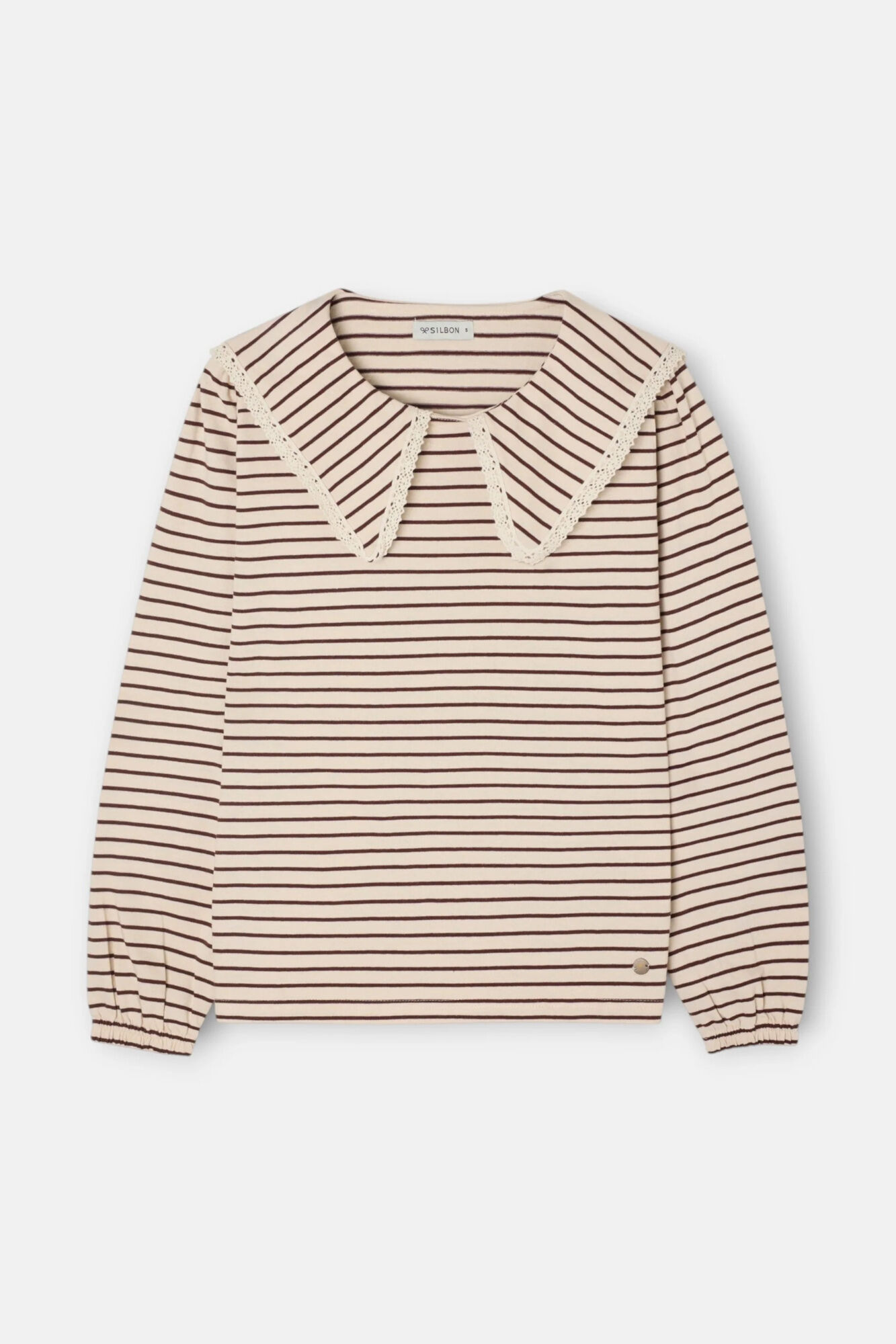 Silbon Camiseta manga larga cuello bobo rayas