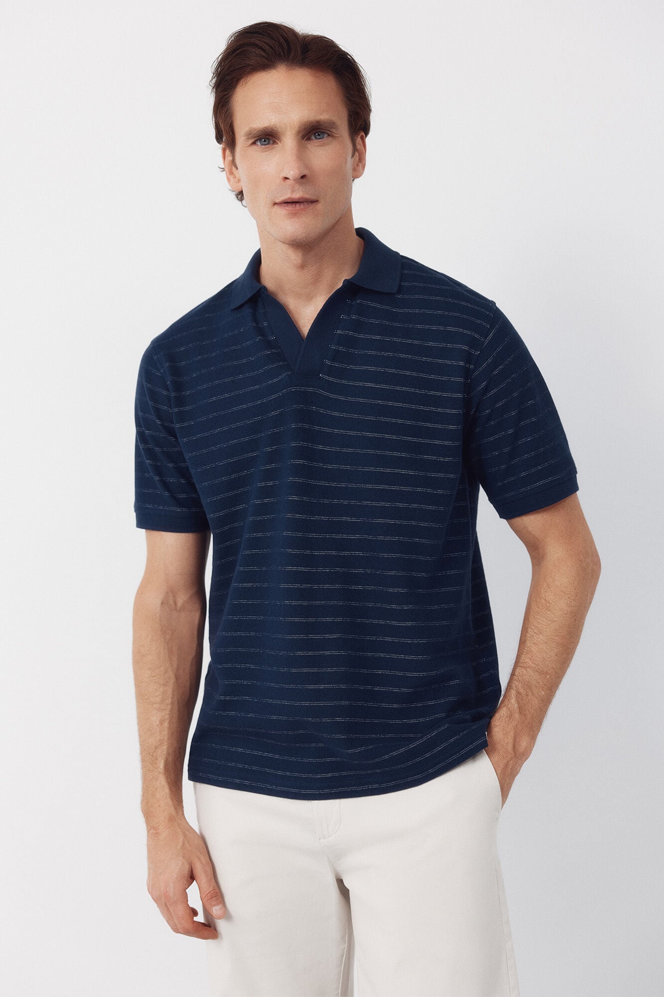 Cortefiel Striped structure polo shirt