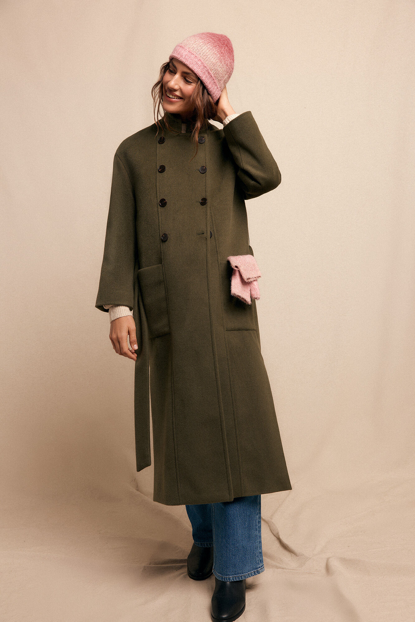 Slowlove Sobretudo longo trespassado Verde