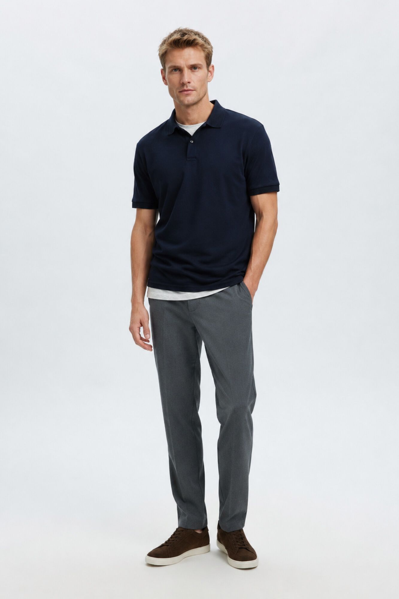 Selected Polo b&aacute;sico piqu&eacute;