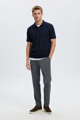Selected Polo b&aacute;sico em piqu&eacute; Azul
