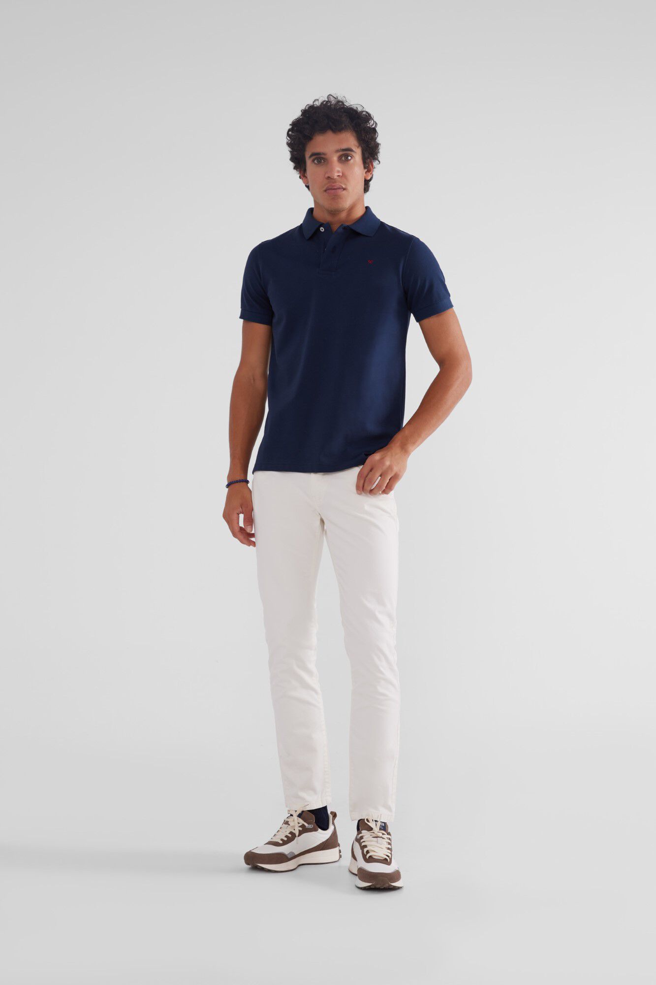 Silbon Navy blue trend polo shirt Navy