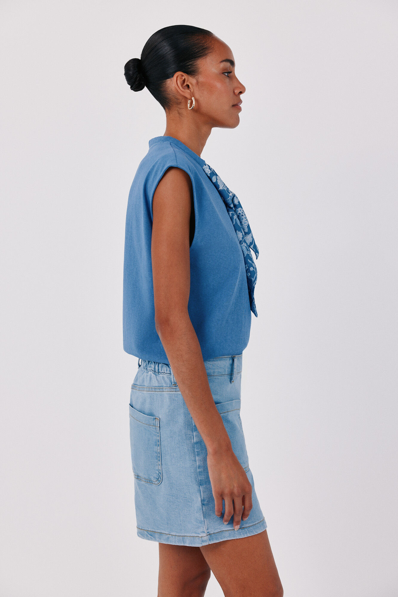 Cortefiel Camiseta pa&ntilde;uelo Azul oscuro