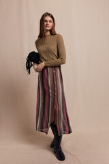 Slowlove Saia riscas de malha malha Vermelho