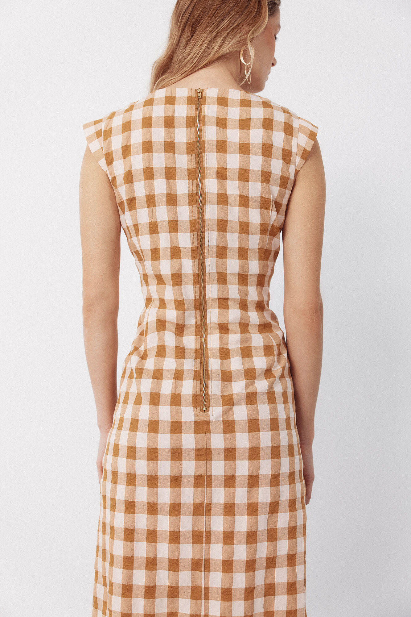 Fitted gingham print dress