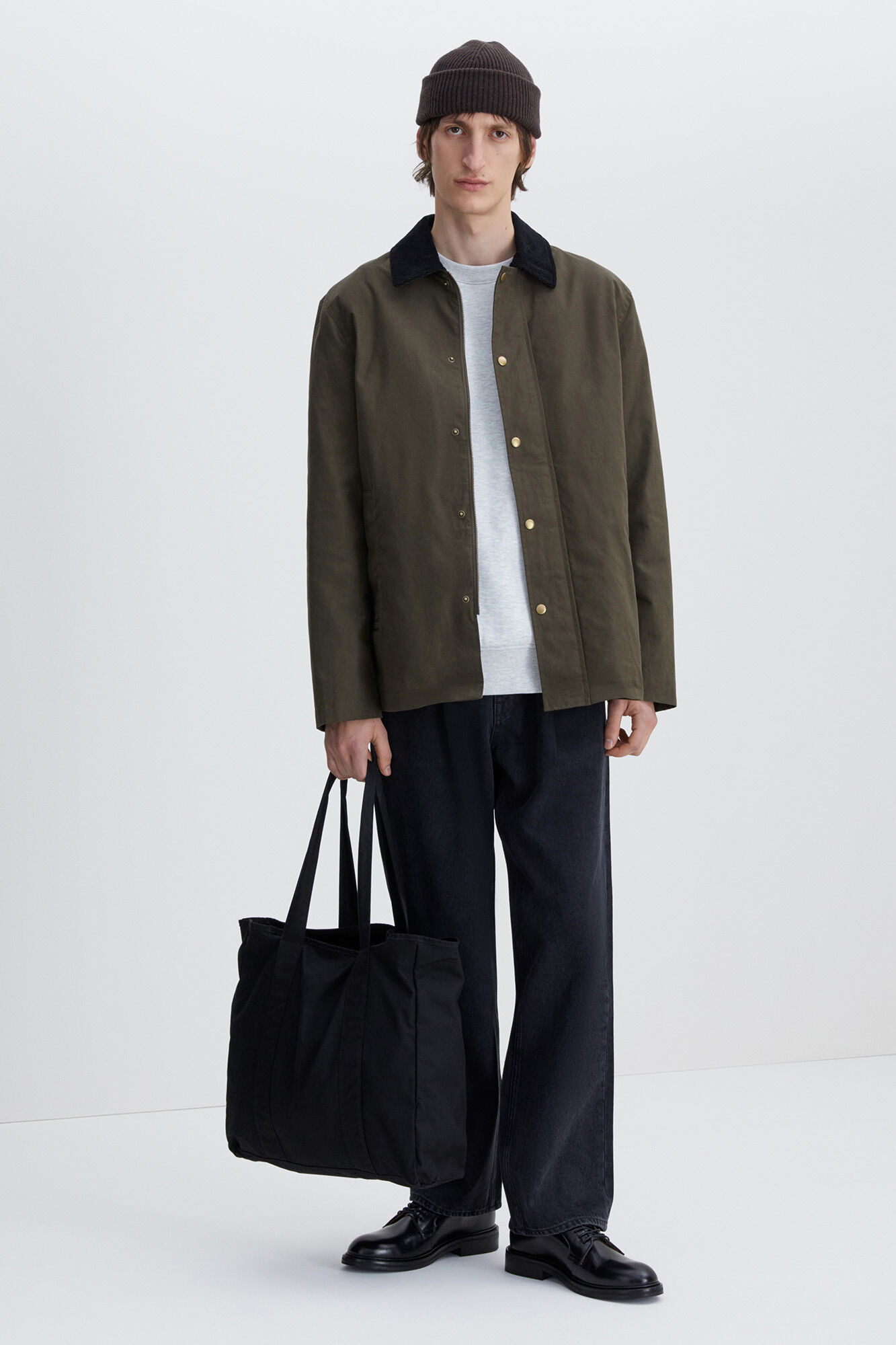 Selected Casaco com gola em veludo hidrorrepelente.