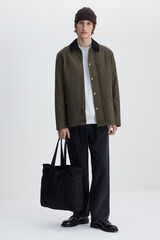 Selected Casaco com gola em veludo hidrorrepelente. Verde