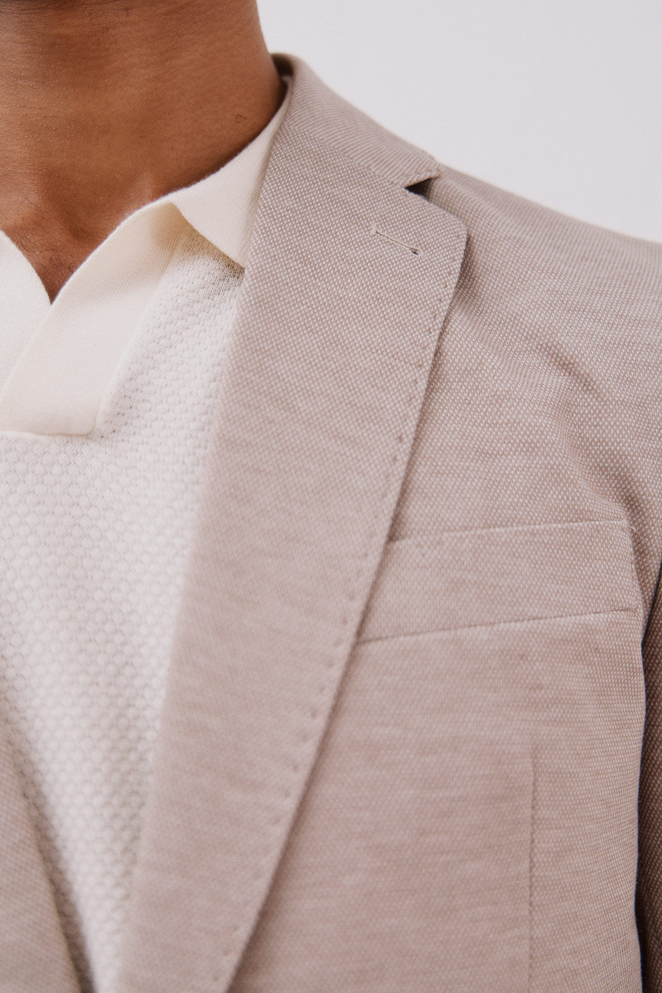 Cortefiel Americana de punto Beige