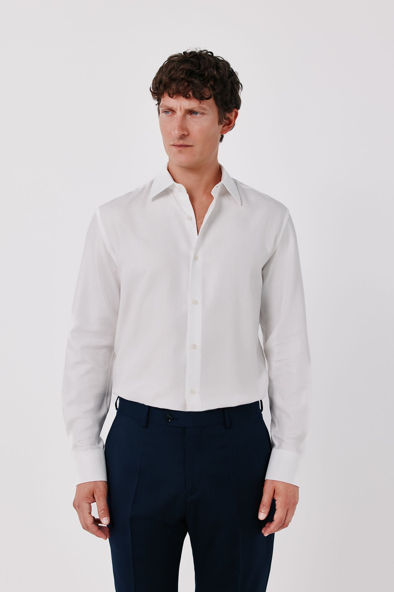 Cortefiel Striped cotton Tencel dress shirt