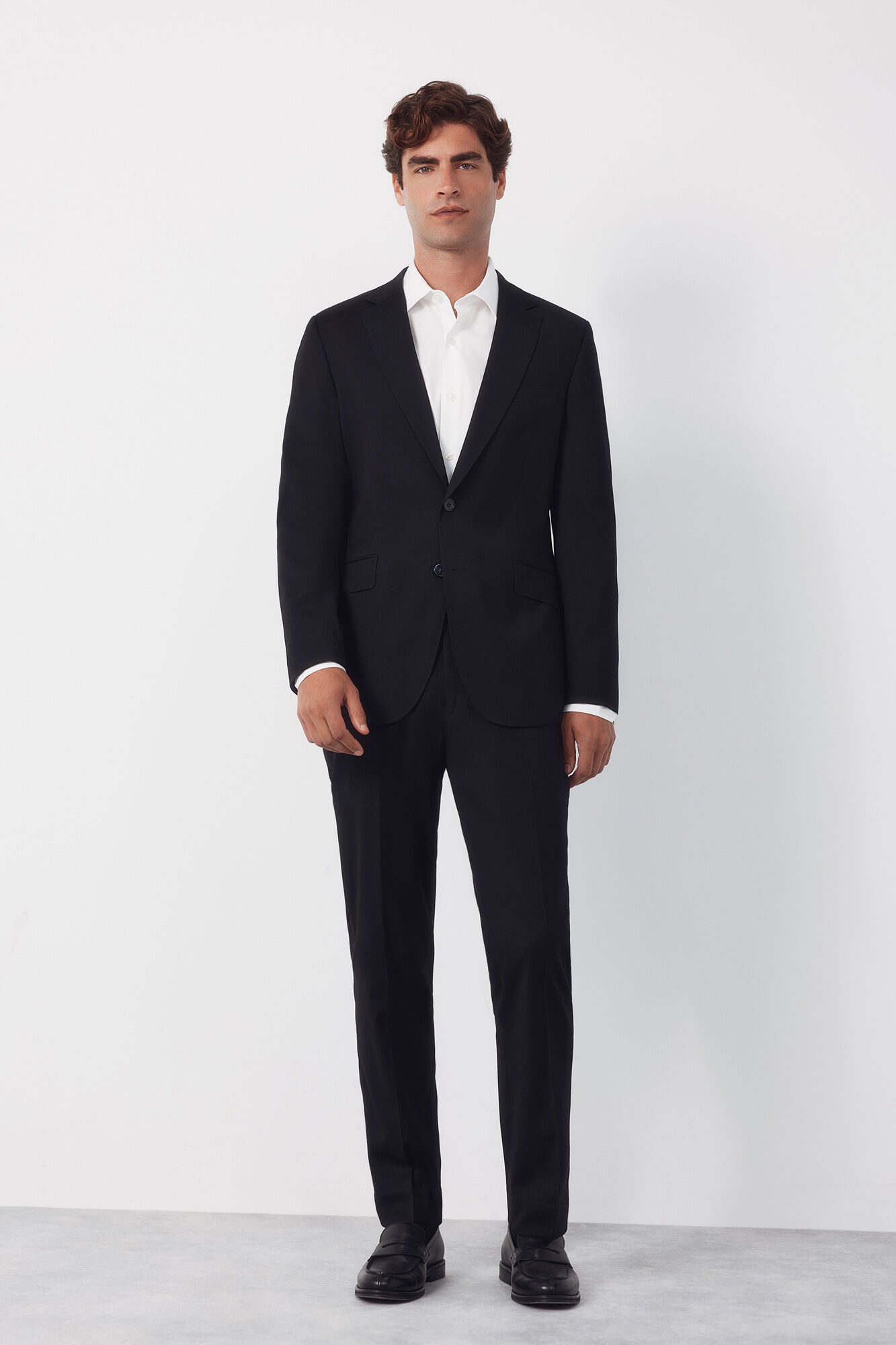 Cortefiel Black structured trousers Serie XXI