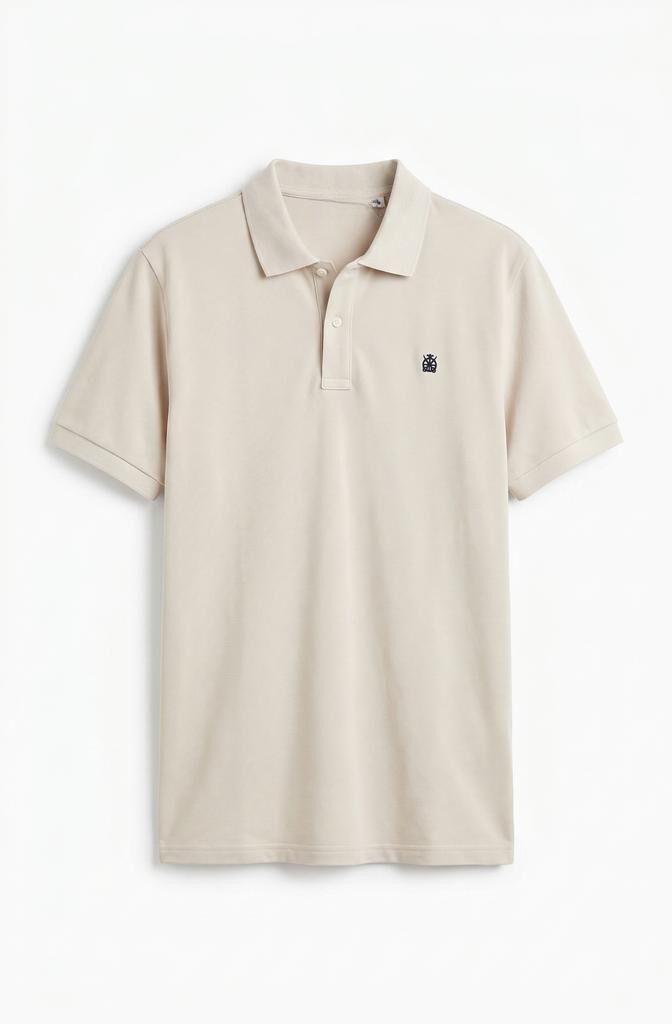Cortefiel Piqu&eacute; basic polo shirt Beige