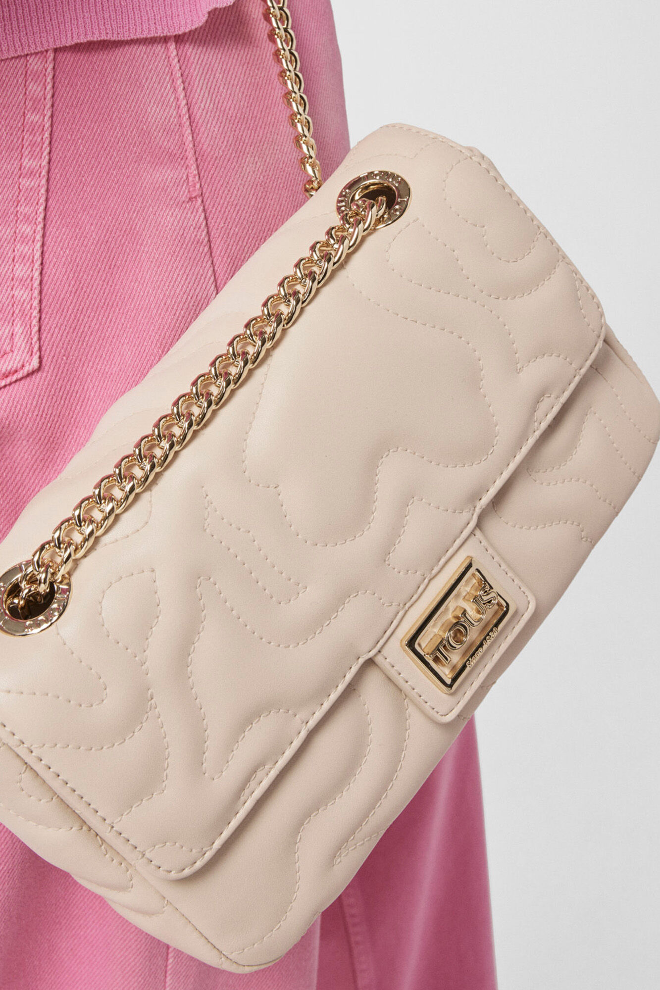 Tous Mala de tiracolo pequena com lapela Kaos Dream bege Tostado