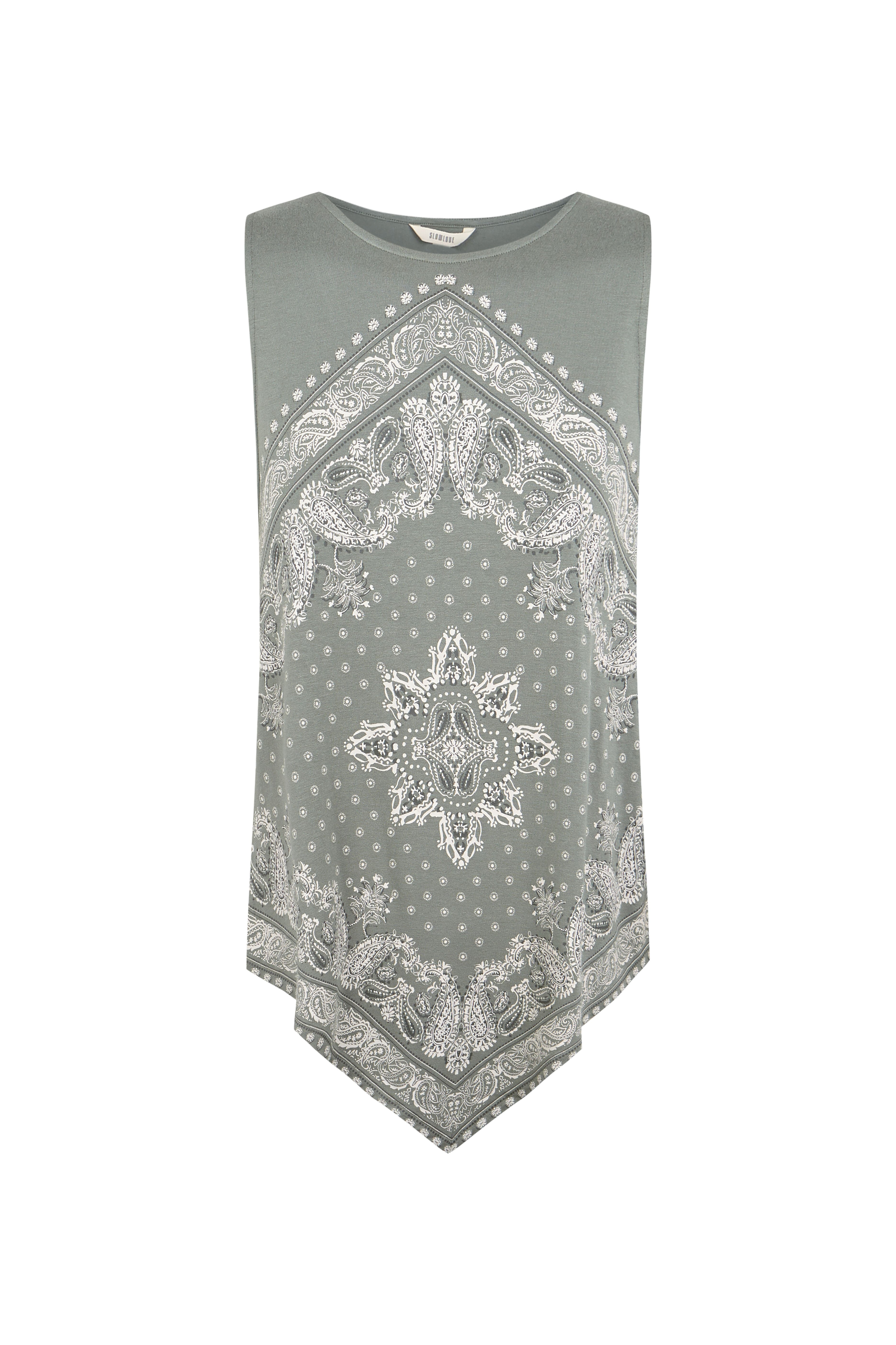 Slowlove Top tirantes detalle blonda Verde