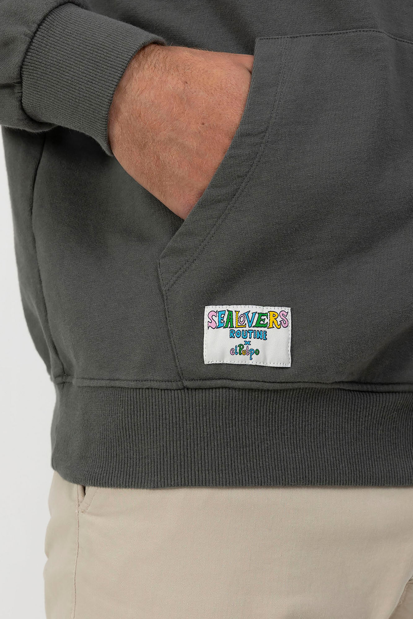 elPulpo Sweatshirt capuz com bordado Sealovers Cinzento