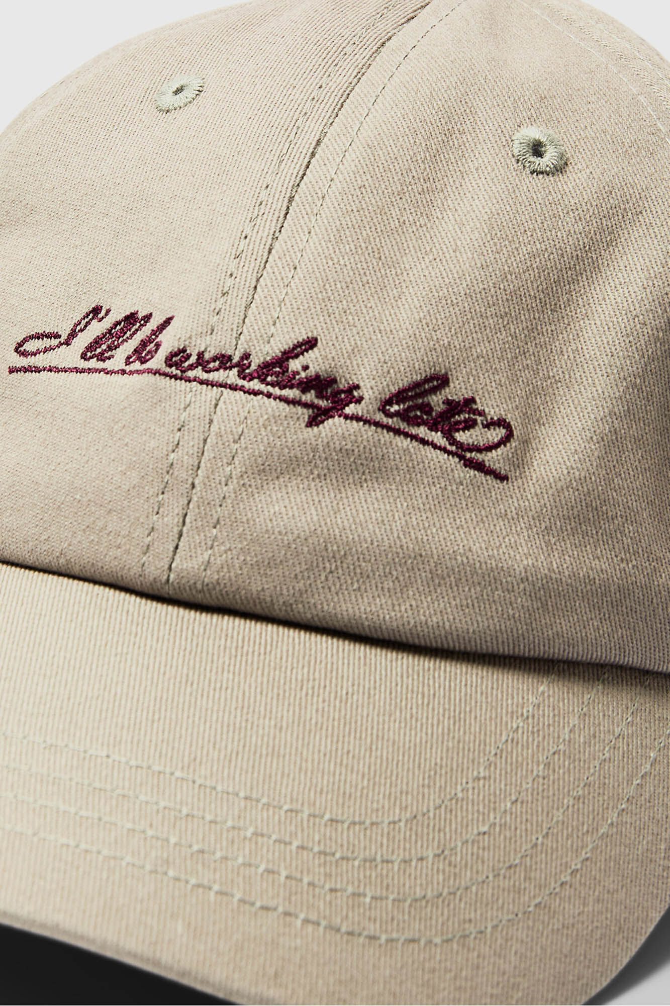 Selected Bon&eacute; bordado 100% algod&atilde;o org&acirc;nico Tostado