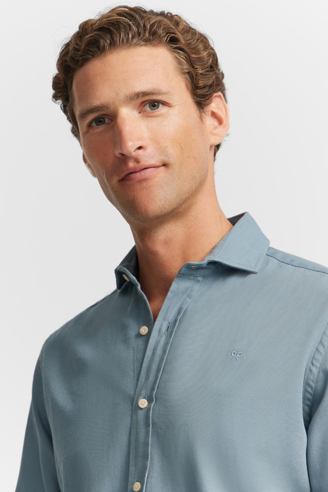 Silbon Camisa esporte micropique lisa Cinzento