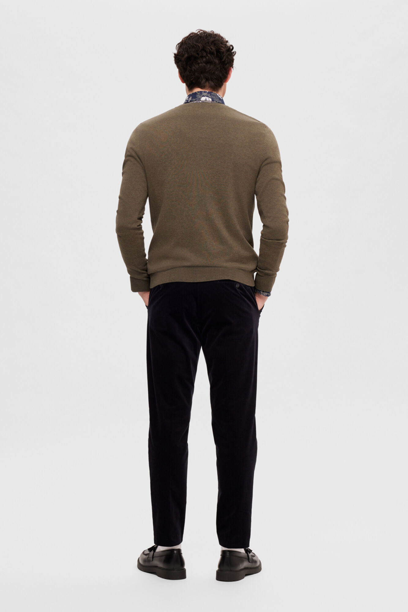 Selected Jersey con cuello de pico 100% algod&oacute;n Verde