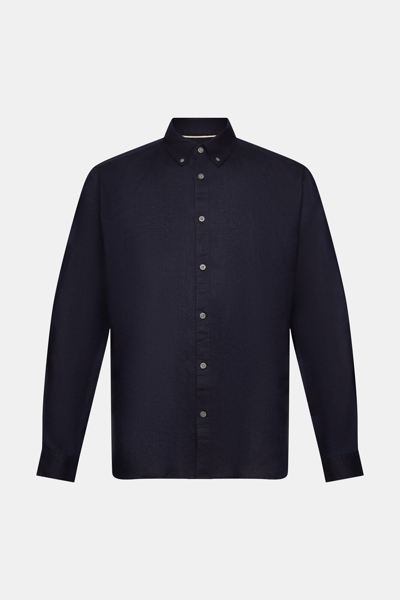 Esprit Camisa b&aacute;sica regular fit con lino Navy