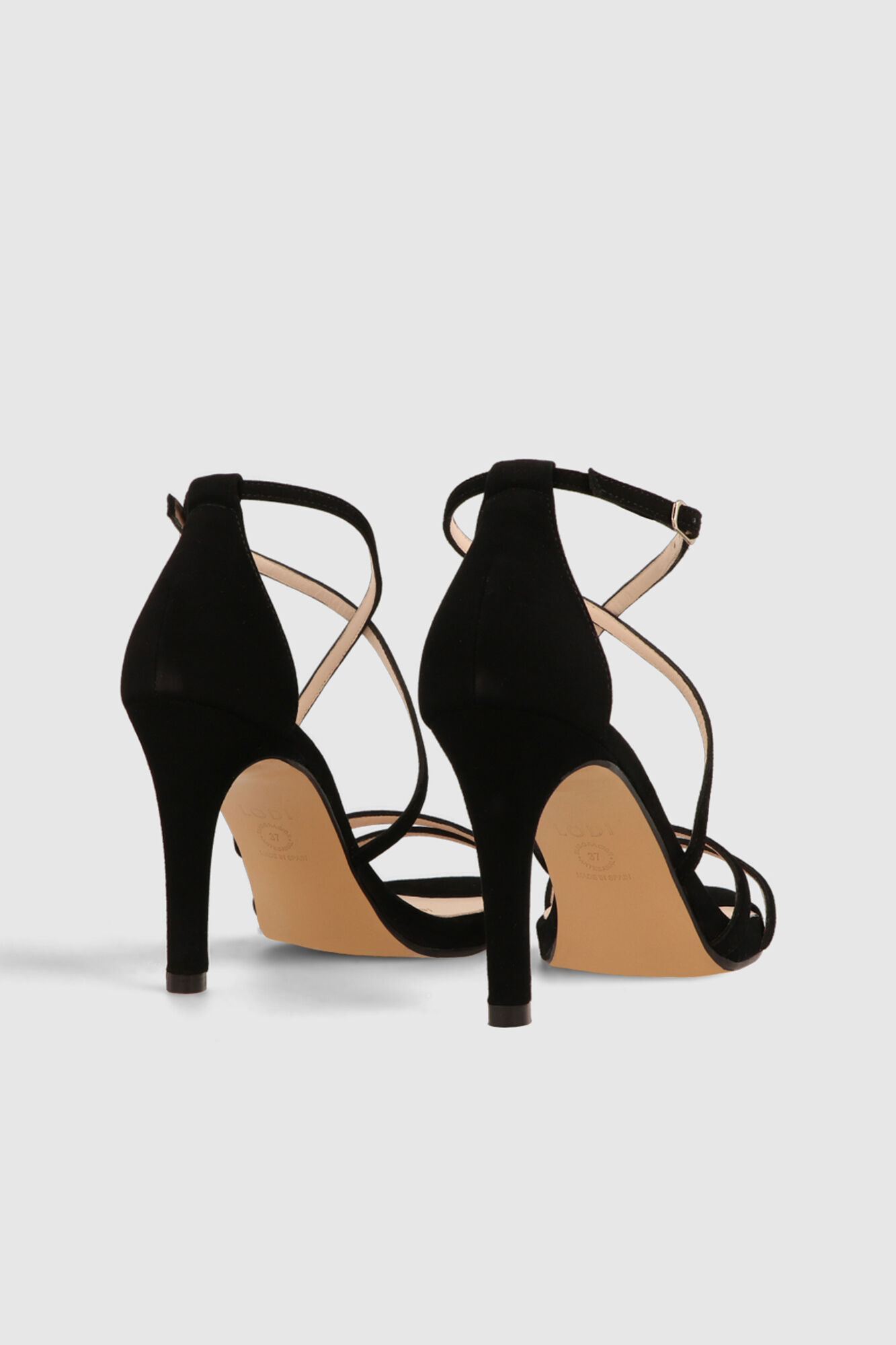 Lodi Sand&aacute;lias em camur&ccedil;a preta Preto