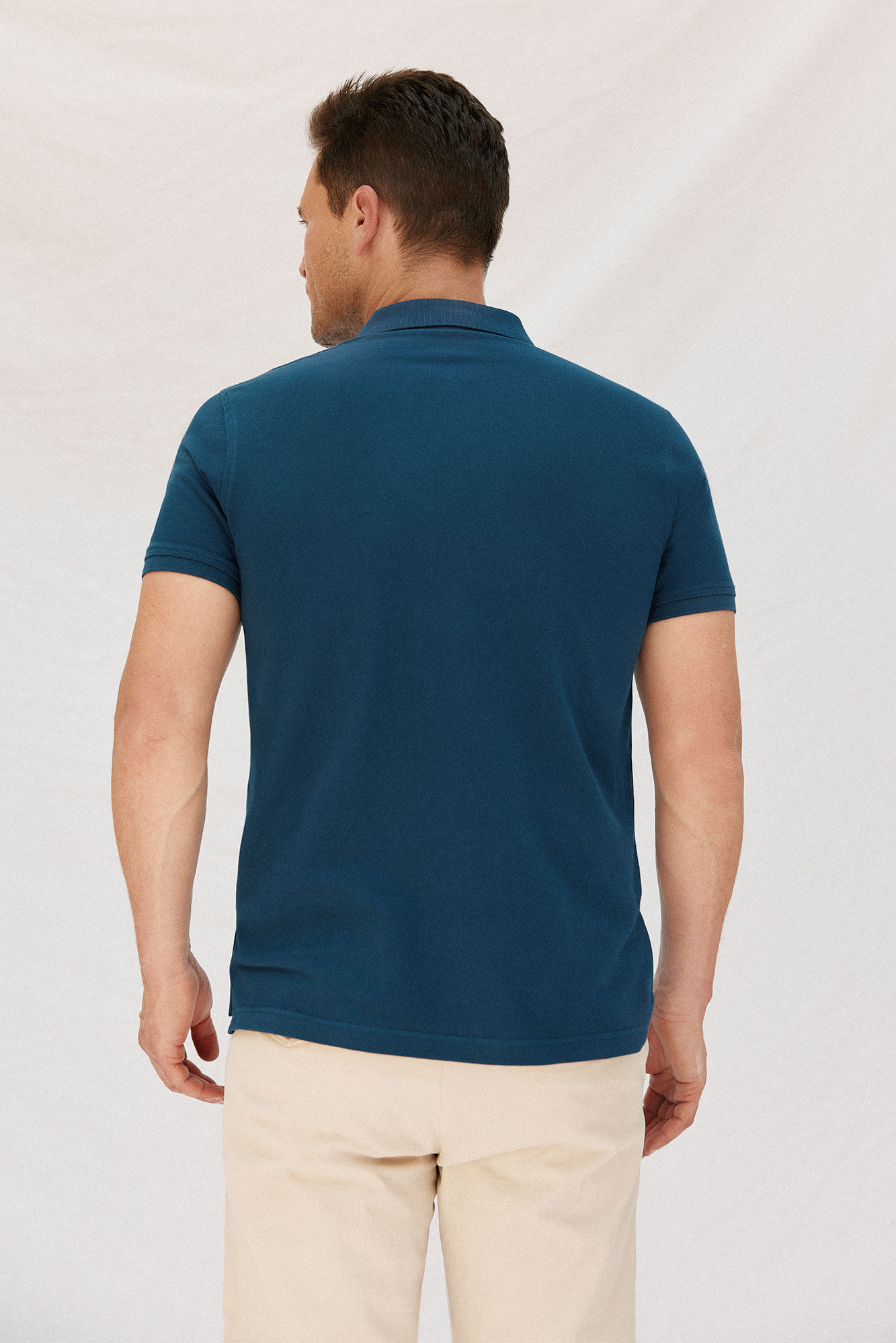 Cortefiel Essential slim polo shirt Blue