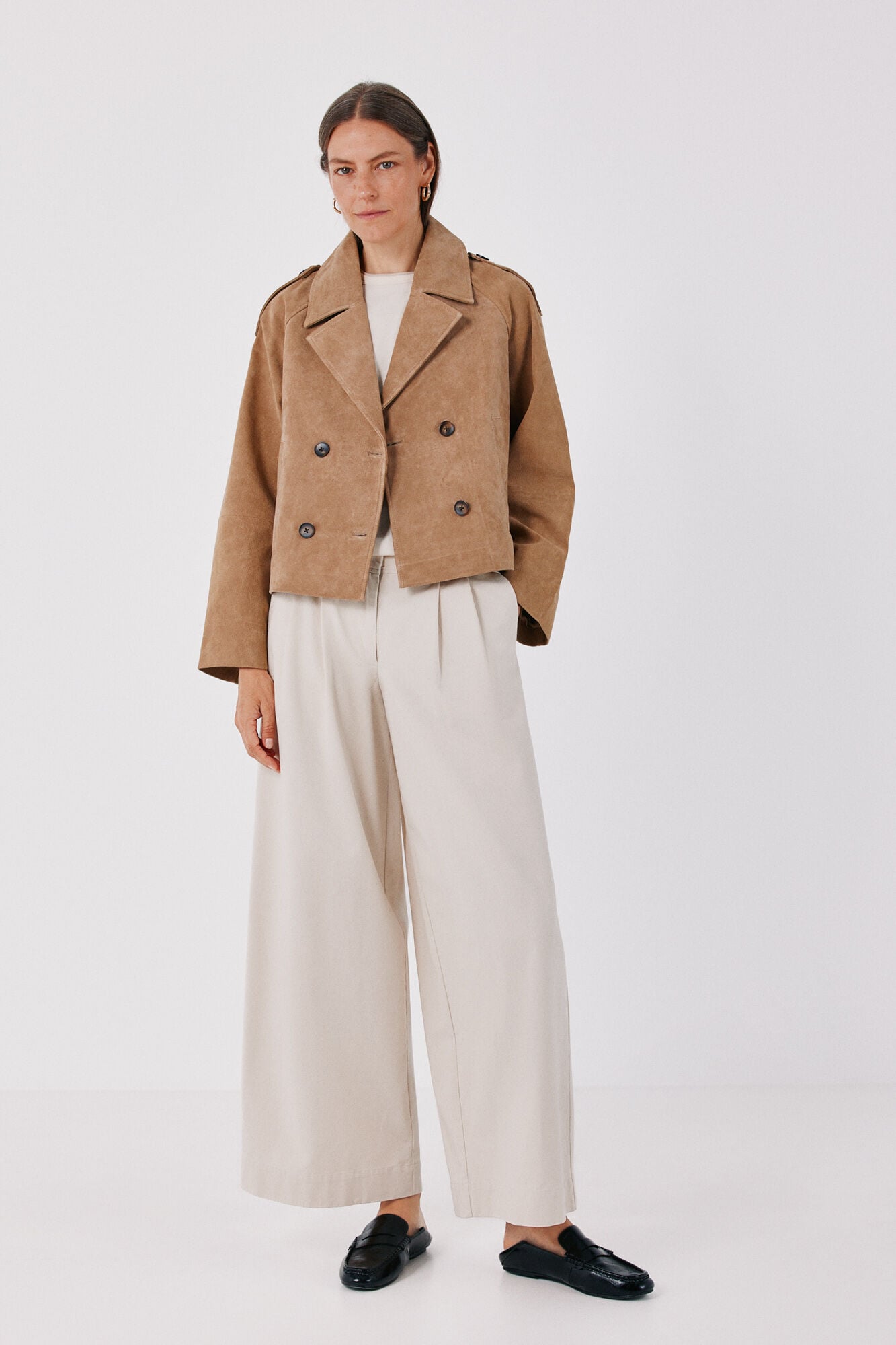 Cortefiel Short leather trench