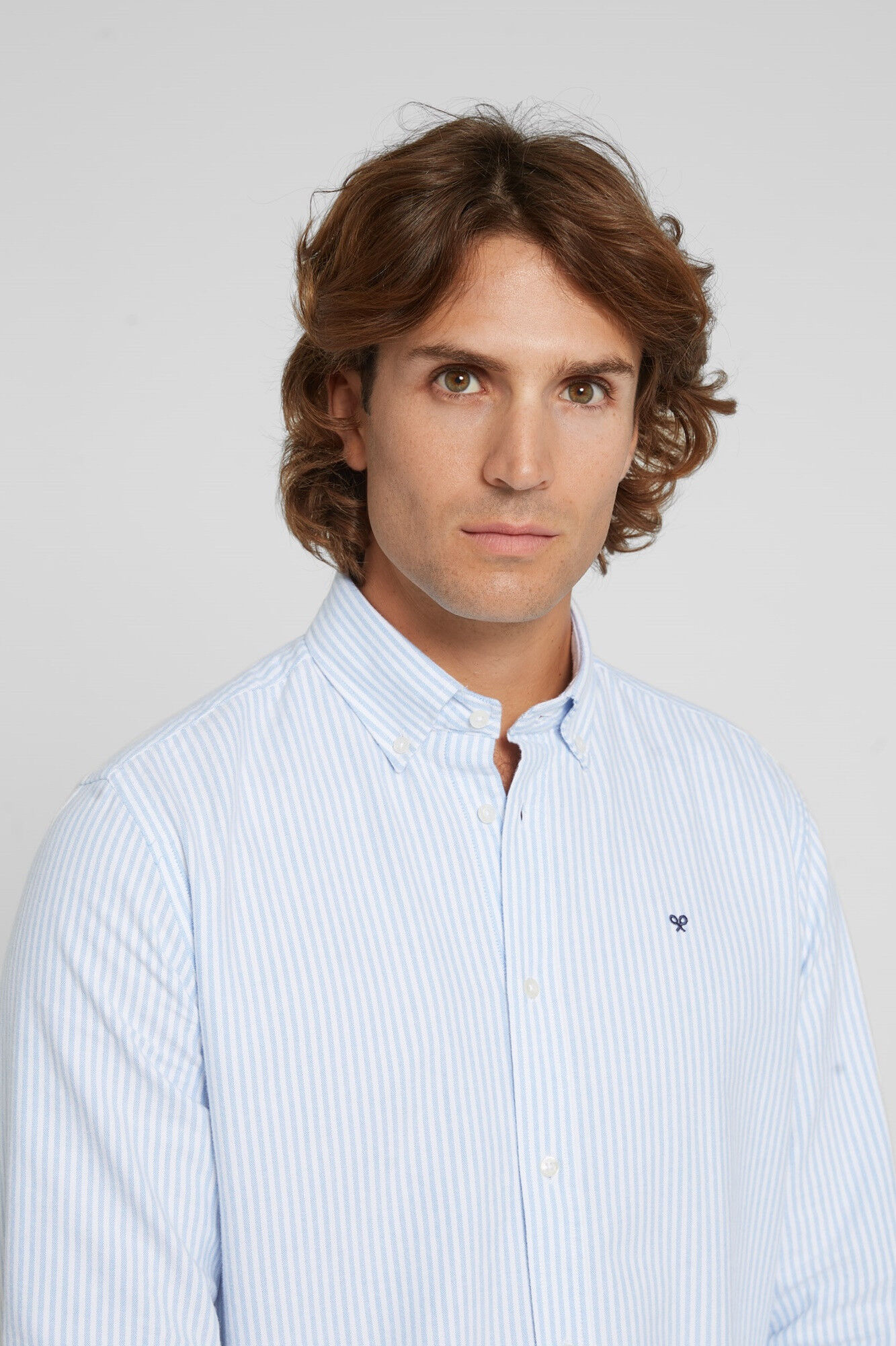 Silbon Camisa sport oxford warm raya media azul claro Azul
