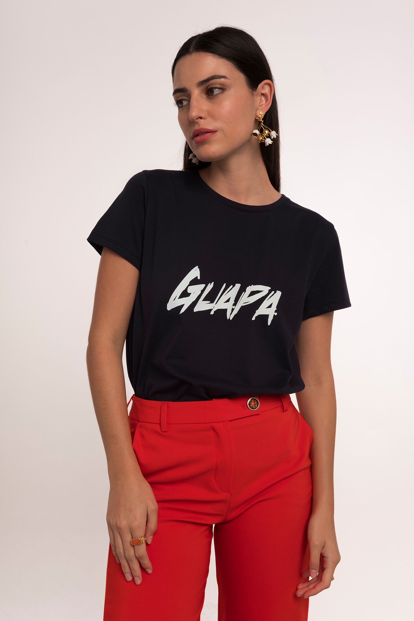 Dolores Promesas Short-sleeved 'Guapa' (Beautiful) T-shirt Navy