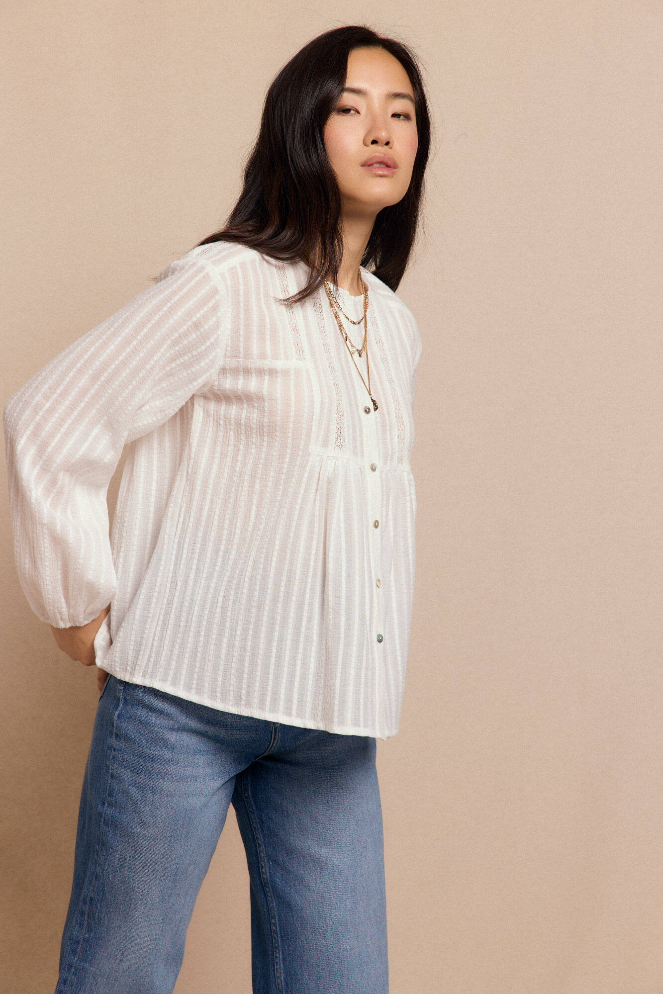 Slowlove Blusa de renda